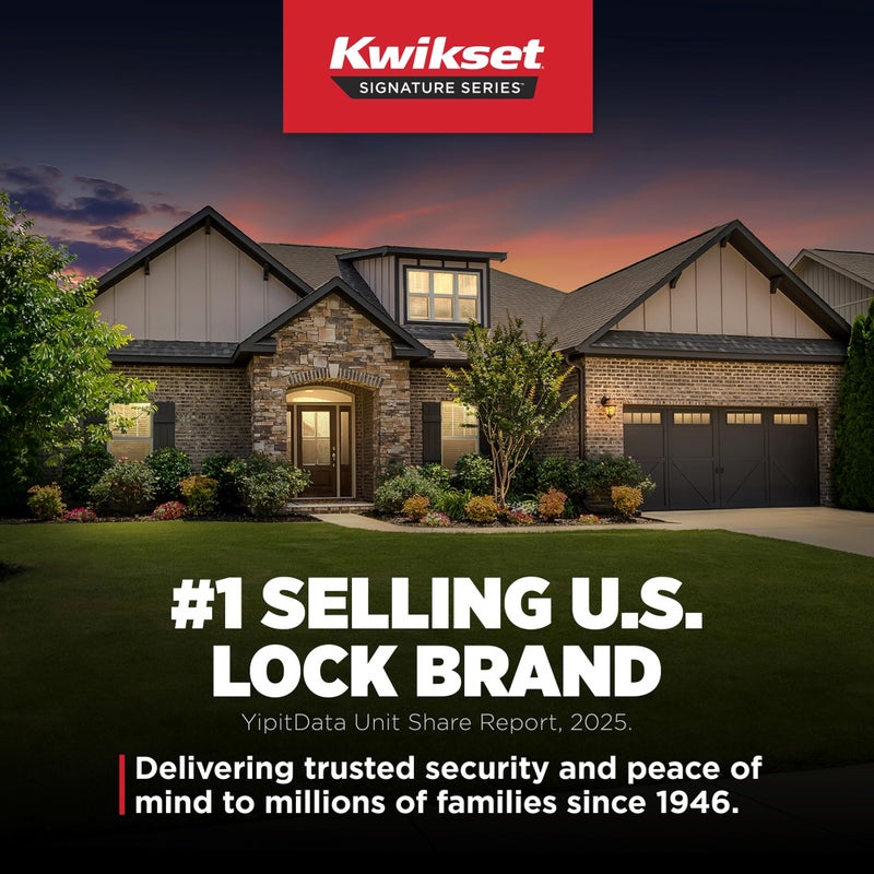 Kwikset 817 Deadbolt Lock  Satin Nickel Square Exterior Keyed Front Entry Door  Pick Resistant SmartKey Rekey Security  Single Cylinder Dead Bolt  with Microban Protection - Image 4